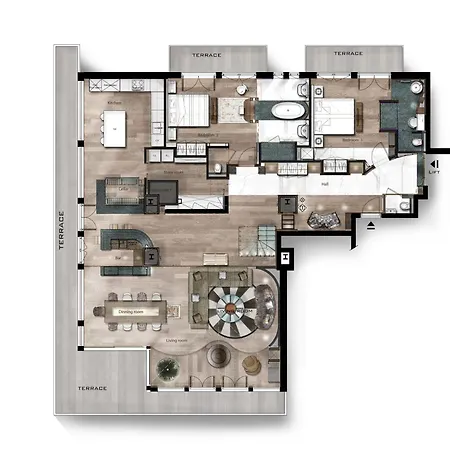 Apartmán Duplex Luxe 1850, Aux Pieds, 4 - Fr-1-772-9 Courchevel